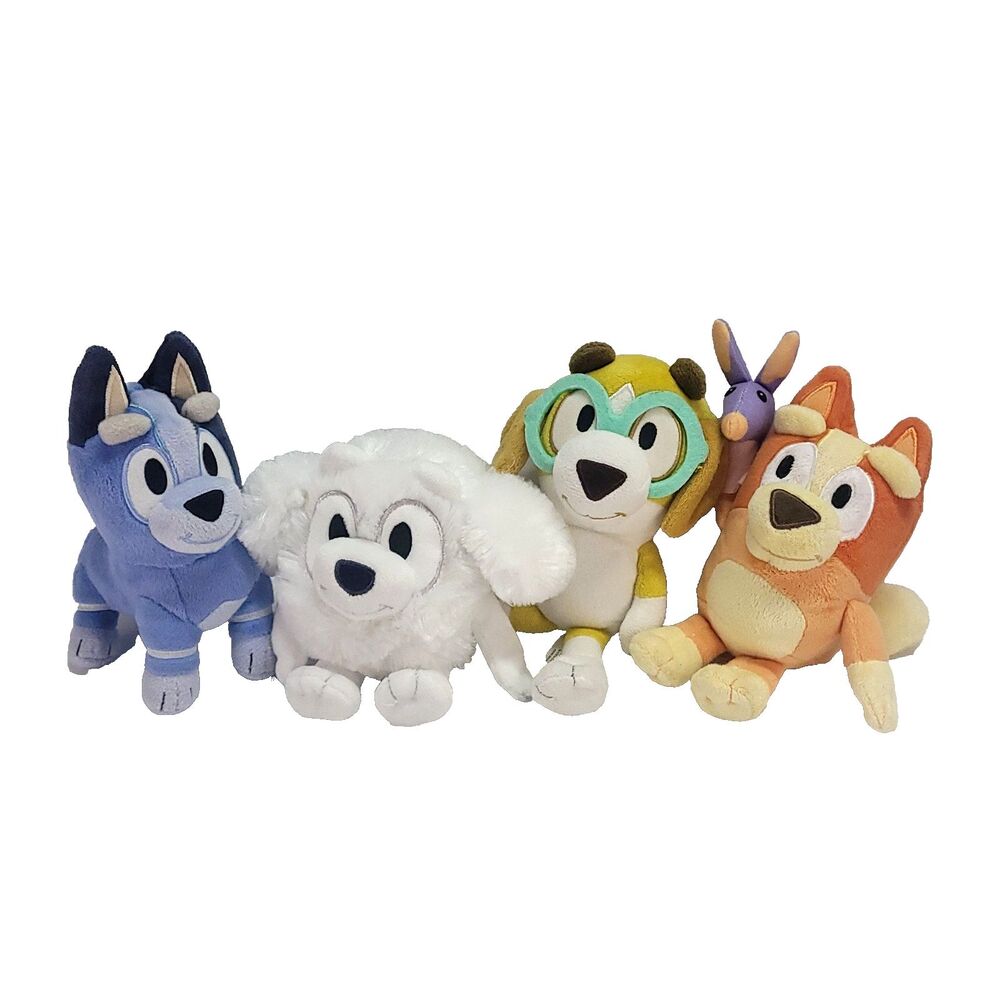Disney Bluey Plush Lot Bingo Bob Bilby Socks Lila honey 6-8" Stuffed Puppy Moose